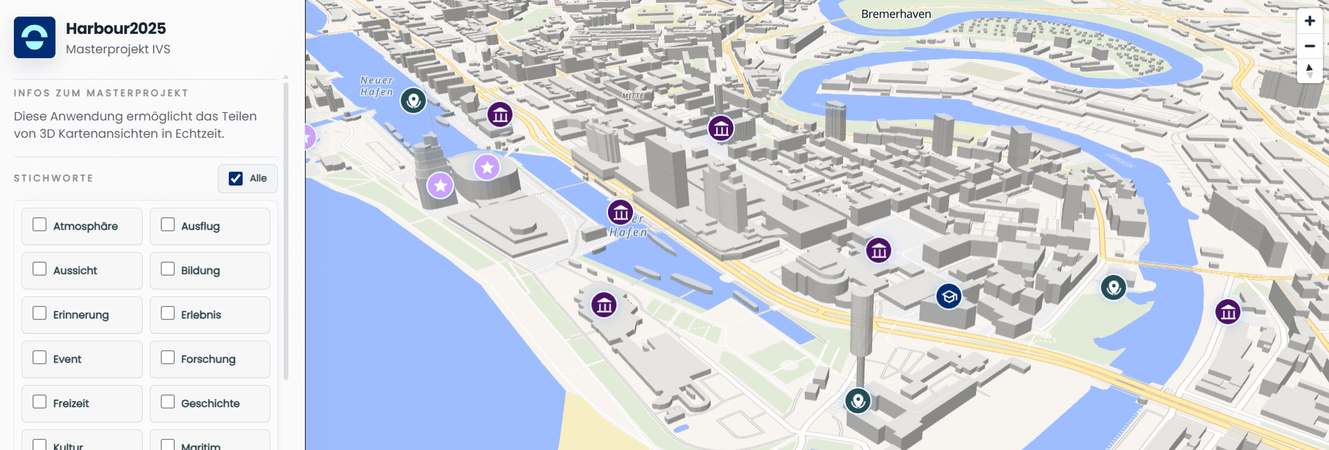 Screenshot der Kartenanwendungen