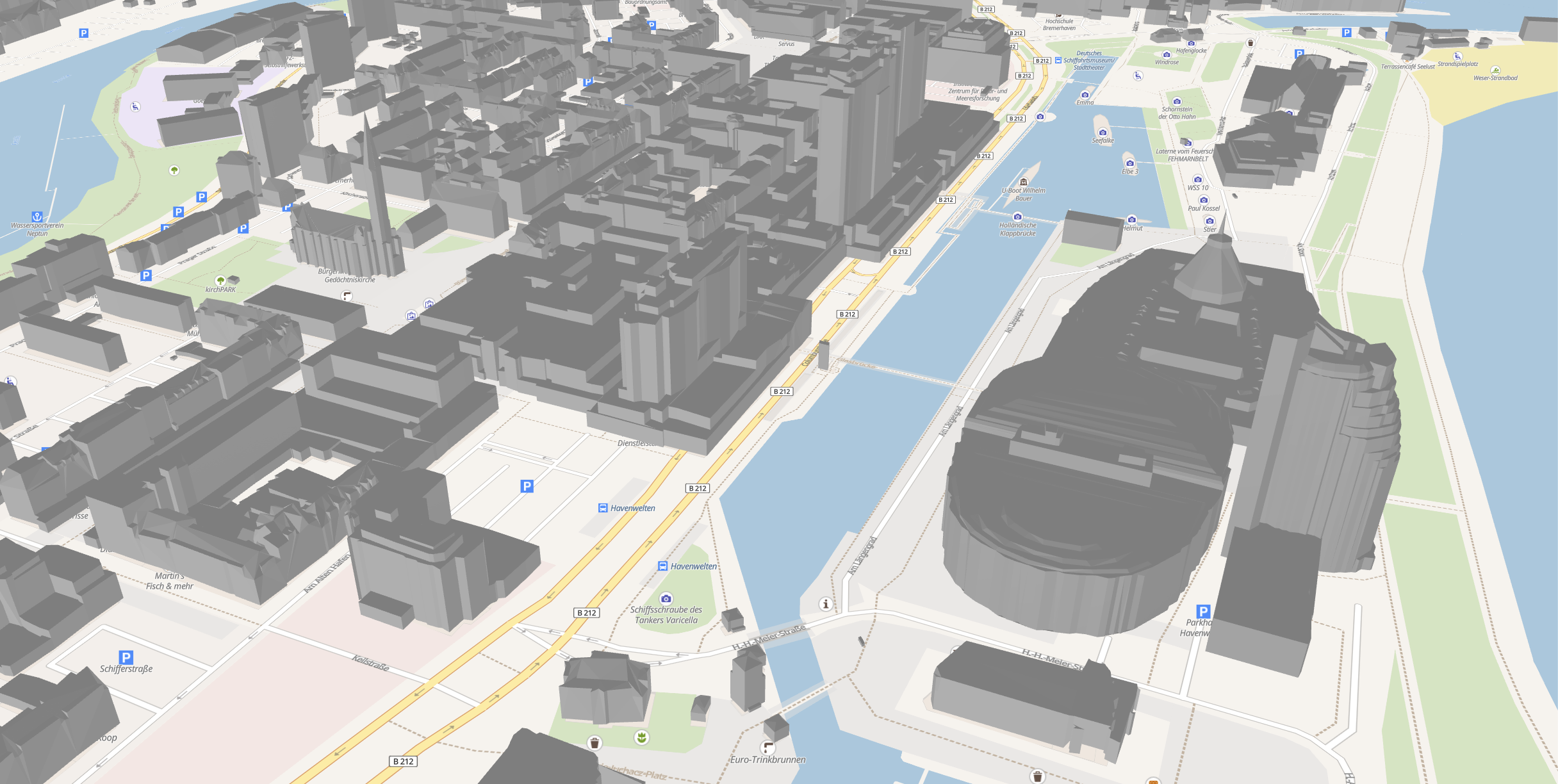 LoD2 3D Tiles von Bremerhaven