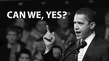 Reversion of the Obama-Meme
          "Yes, we can" into "can we? Yes".