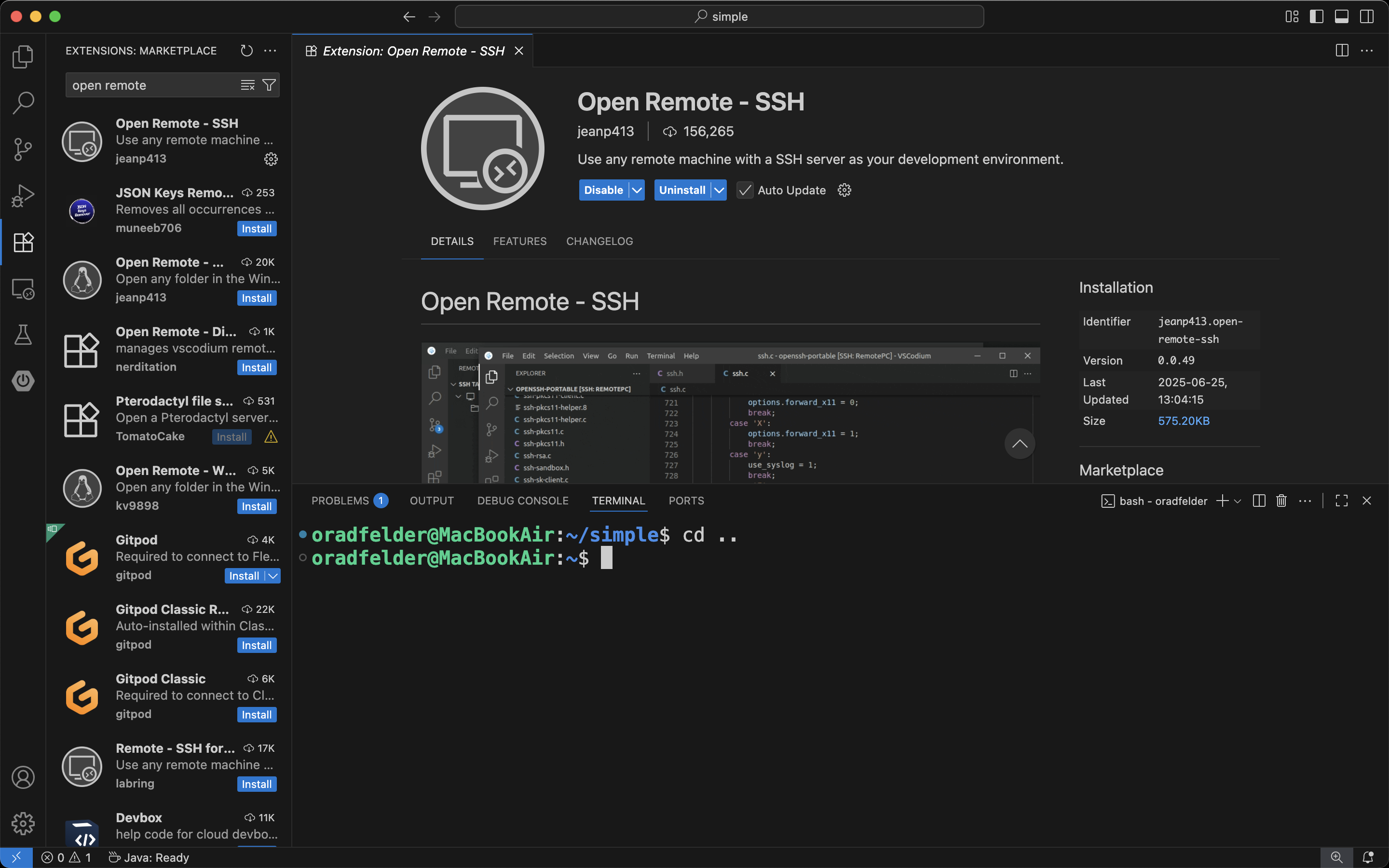 VSCodium Screenshot